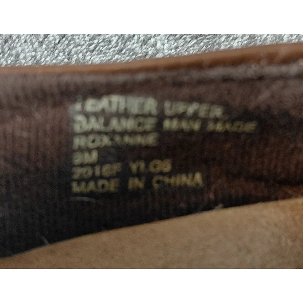 Earth Origins Roxanne‎ Womens Brown Leather Slip On Loafer Heel Shoes Size 9M